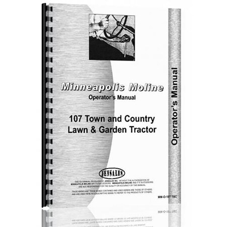 Tractor Operator Manual For Minneapolis Moline 107 MM-O-107 T & C